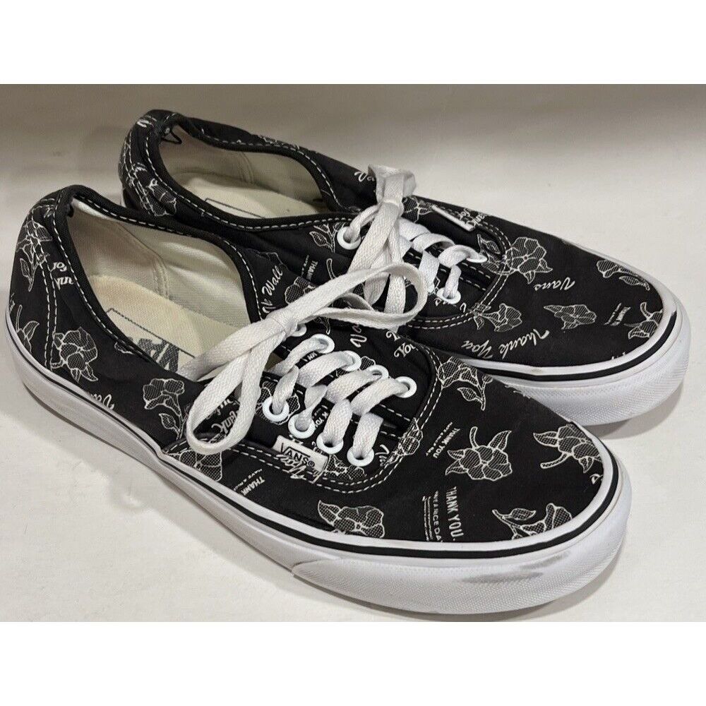 VANS Floral Thank You Have A Nice Day‎ Mens 7.5 Womens 9 Lace Shoes 507698